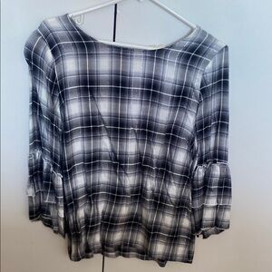Plaid Black and White Women's Top